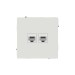 Розетка компьютерная 2-м KANT RJ45 кат.6A без шторки бел. песок DKC 7010674