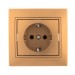 Розетка 1-м СП Mira 16А IP20 с заземл. со вставкой керамика зол. метал. LEZARD 701-1313-122