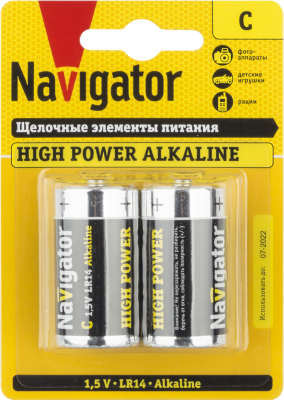 Элемент питания алкалиновый C/LR14 94 754 NBT-NE-LR14-BP2 (блист.2шт) NAVIGATOR 94754 Элемент питания алкалиновый C/LR14 94 754 NBT-NE-LR14-BP2 (блист.2шт) NAVIGATOR 94754