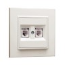 Розетка компютерная CAT5 + гнездо СП Karea IP20 крем. Makel 56010035