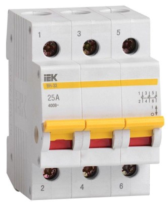 Выключатель нагрузки ВН-32 25А/3П IEK MNV10-3-025 Выключатель нагрузки ВН-32 25А/3П IEK MNV10-3-025