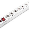 Удлинитель с сетевым фильтром 6х1.8м с заземл. 10А IP20 BU-SP1.8_USB_2A-W 2.2кВт CCA бел. BURO 992309