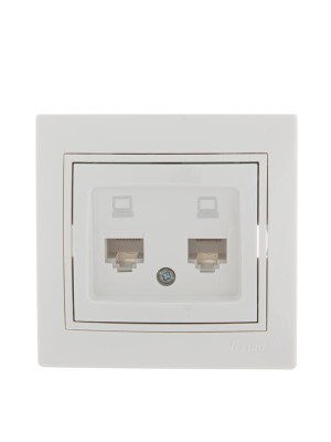 Розетка компьютерная 2-м СП Mira RJ45 бел./бел. LEZARD 701-0202-141 Розетка компьютерная 2-м СП Mira RJ45 бел./бел. LEZARD 701-0202-141