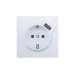Розетка 1-м ZIMA IP20 + USB с заземл. механизм бел. LEZARD 704-0288-181