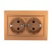 Розетка 2-м СП Mira 16А IP20 с заземл. со вставкой керамика зол. метал. LEZARD 701-1313-127