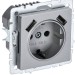 Розетка BRITE РЮш10-2-БрА 16А с USB A+A 3.1А с заземл. защ. шторки механизм алюм. IEK BR-R14-16-U21-D31-K47