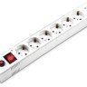 Удлинитель с сетевым фильтром 6х5м с заземл. 10А IP20 BU-SP5_USB_2A-W CCA бел. BURO 992316
