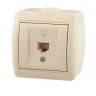Розетка компьютерная 1-м ОП Nata RJ45 16А IP20 крем. LEZARD 710-0300-139