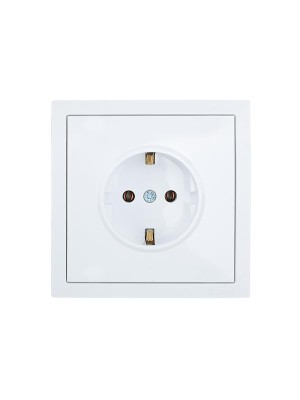 Розетка 1-м СП ZIMA IP20 с заземл. безвинтов. зажим ПБТ механизм бел. LEZARD 704-0288-122BQC