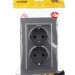 Розетка 2-м СП BRITE РСш12-3-БрС 16А в сборе с заземл. защ. шторки сталь IEK BR-R24-16-K46-F