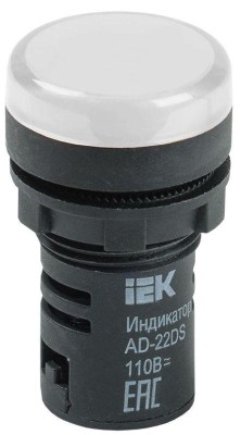 Лампа светосигнальная AD22DS d22мм 24В AC/DC бел. IEK BLS10-ADDS-024-K01 Лампа светосигнальная AD22DS d22мм 24В AC/DC бел. IEK BLS10-ADDS-024-K01