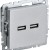 Розетка BRITE USB A+A 3.1А РЮ10-1-БрА механизм алюм. IEK BR-U21-D31-K47