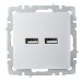 Розетка BRITE USB A+A 3.1А РЮ10-1-БрА механизм алюм. IEK BR-U21-D31-K47