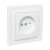 Розетка 1-м СП Минск 10А IP20 без заземл. защ. шторки бел. Basic EKF ERR10-022-100