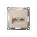 Розетка компьютерная 2-м AtlasDesign RJ45+RJ45 кат.5E механизм песочн. SE ATN001285