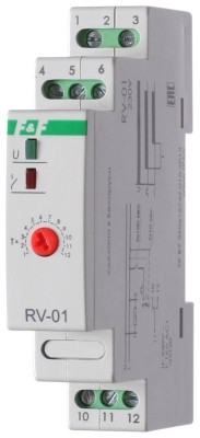 Реле времени RV-01 230В 16А задержка включ. 1..120с 1перекл. IP20 монтаж на DIN-рейке F&F EA02.001.007