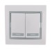 Выключатель 2-кл. СП Mira 10А IP20 с сер. вставкой бел. LEZARD 701-0215-101