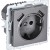 Розетка BRITE РЮш10-1-БрС 16А с USB A+A 2.1А с заземл. защ. шторки механизм сталь IEK BR-R14-16-U21-D21-K46