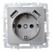 Розетка BRITE РЮш10-1-БрС 16А с USB A+A 2.1А с заземл. защ. шторки механизм сталь IEK BR-R14-16-U21-D21-K46