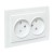 Розетка 2-м СП Минск 10А IP20 без заземл. защ. шторки бел. Basic EKF ERR10-102-100