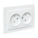 Розетка 2-м СП Минск 10А IP20 без заземл. защ. шторки бел. Basic EKF ERR10-102-100