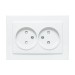 Розетка 2-м СП Минск 10А IP20 без заземл. защ. шторки бел. Basic EKF ERR10-102-100