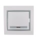 Выключатель 1-кл. СП Mira 10А IP20 с подсветкой с сер. вставкой бел. LEZARD 701-0215-111