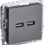 Розетка BRITE USB A+A 3.1А РЮ10-1-БрС механизм сталь IEK BR-U21-D31-K46
