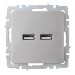 Розетка BRITE USB A+A 3.1А РЮ10-1-БрС механизм сталь IEK BR-U21-D31-K46