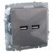 Розетка BRITE USB A+A 3.1А РЮ10-1-БрС механизм сталь IEK BR-U21-D31-K46