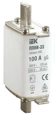 Вставка плавкая ППНИ-33 100А габарит 00С IEK DPP11-100 Вставка плавкая ППНИ-33 100А габарит 00С IEK DPP11-100