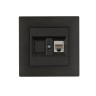 Розетка компьютерная CAT 5+гнездо Karea RIZZ STAR дым. металлик Makel 88050035
