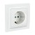 Розетка 1-м СП Минск 16А IP20 с заземл. защ. шторки бел. Basic EKF ERR16-028-100