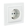 Розетка 1-м СП Минск 16А IP20 с заземл. защ. шторки бел. Basic EKF ERR16-028-100