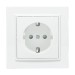 Розетка 1-м СП Минск 16А IP20 с заземл. защ. шторки бел. Basic EKF ERR16-028-100