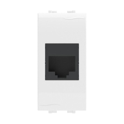 Розетка компьютерная 1-м СП 1мод. Brava RJ45 кат.5E бел. DKC 76654B Розетка компьютерная 1-м СП 1мод. Brava RJ45 кат.5E бел. DKC 76654B
