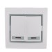 Выключатель 2-кл. СП Mira 10А IP20 с подсветкой с сер. вставкой бел. LEZARD 701-0215-112