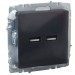 Розетка BRITE USB A+A 3.1А РЮ10-1-БрГ механизм графит IEK BR-U21-D31-K53