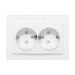 Розетка 2-м СП Минск 16А IP20 с заземл. защ. шторки бел. Basic EKF ERR16-128-100