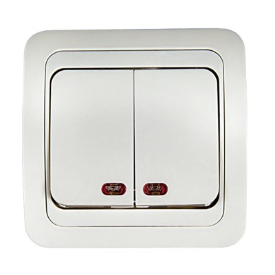 Выключатель 2-кл. СП Classico 2123 10А IP20 с подсветкой бел. ASD / IN HOME 4680005959877