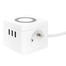 Удлинитель "Куб" 2х1.3м 3USB 2.4А+зарядное устройство 1кв.мм EKF UBA-CUB-3-WC