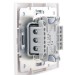 Выключатель 3-кл. СП Mira 10А IP20 с сер. вставкой бел. LEZARD 701-0215-109