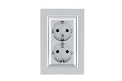 Розетка 2-я с/з СП Karea 16А IP20 серебр. Makel 56065082