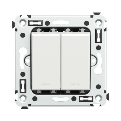 Выключатель 2-кл. 2мод. СП Avanti "Белое облако" 16А IP20 бел. DKC 4400104