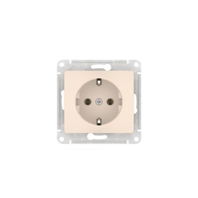 Розетка Glossa 16А с заземл. быстрозажим. клем. механизм беж. SE GSL000243S