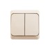 Выключатель 2-кл. ОП Этюд 10А IP20 с подсветкой крем. SE BA10-006K