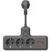 Удлинитель с сетевым фильтром 3х0.3м 10А 2USB + 1USBC 2500Вт ПВС 3х1 компакт черн. КОСМОС FRKsm0.3m-3g(B)USB