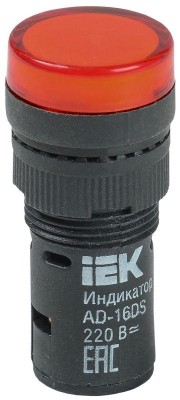 Лампа светосигнальная AD16DS d16мм 230В AC красн. IEK BLS10-ADDS-230-K04-16 Лампа светосигнальная AD16DS d16мм 230В AC красн. IEK BLS10-ADDS-230-K04-16
