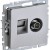 Розетка компьютерная + телевизионная 2-м Brite РТВ/РК12-БрА RJ45 кат.5E + TV механизм алюм. IEK BR-AK20-1-K47