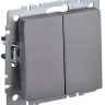 Выключатель 2-кл. СП BRITE ВС10-2-0-БрС 10А механизм сталь IEK BR-V20-0-10-K46